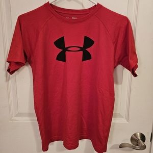 Under Armour Red & Black Dri-Fit T-Shirt, Youth L, Used - Good Condition